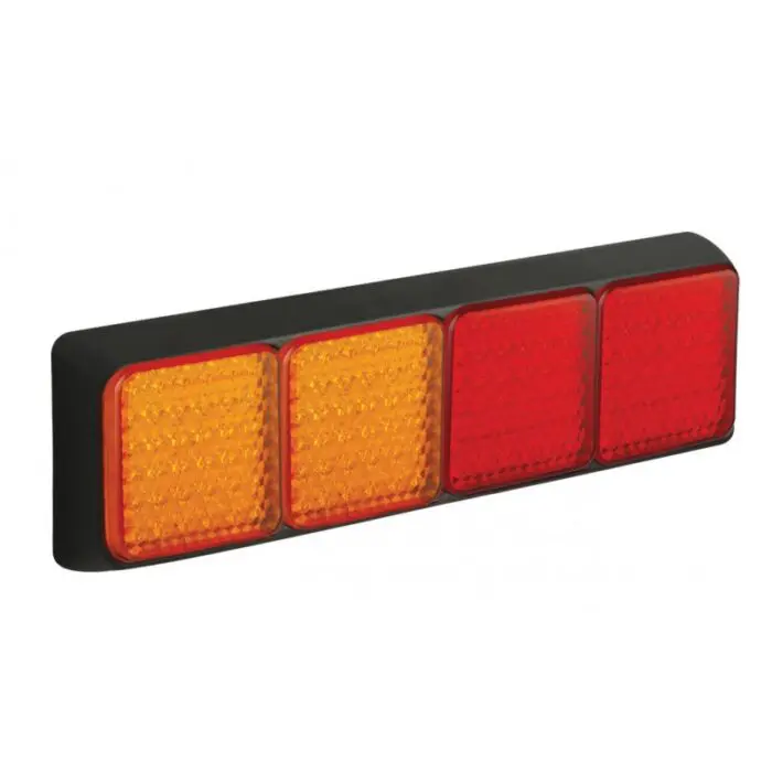 LED 4 delt kombinations baglygte sort