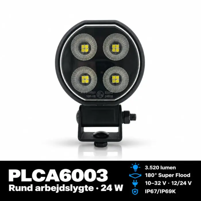 Arbejdslampe 3520LM Rund 3"