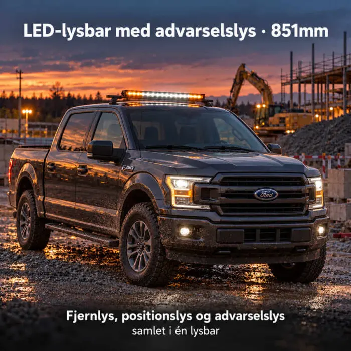 Alternative view of LED-lysbar 851mm med advarselslys – 14400 lumen