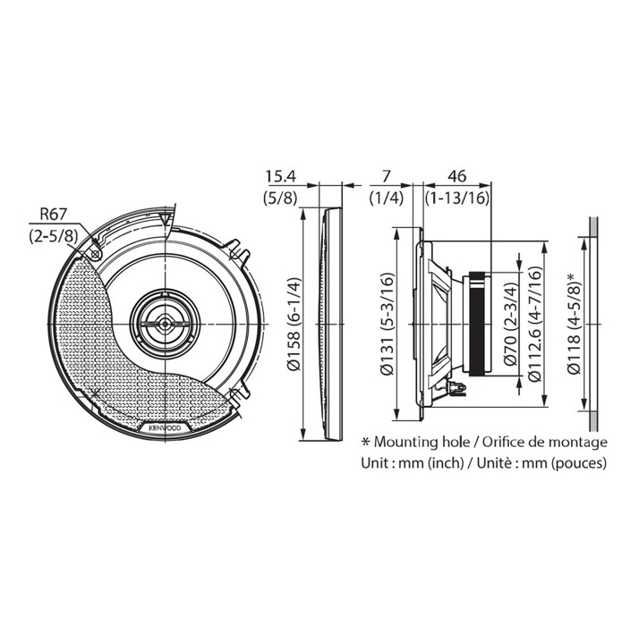 Kenwood 130mm 2 vejs 330 Watt - Billede 4