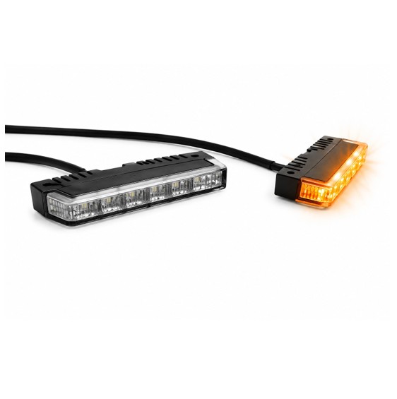 NR6 blitzlampe frontgrill hvid/orange lys med natsænk