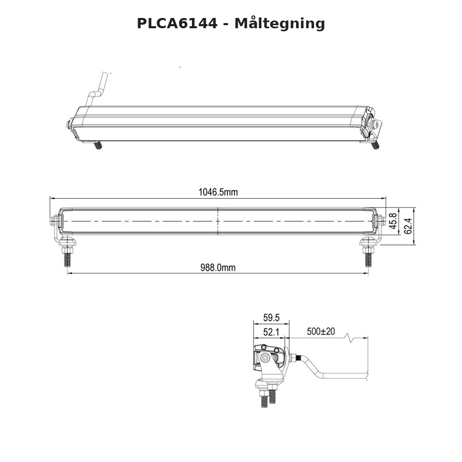 LED Fjernlys bar 1046mm 14700 Lumen - Billede 3