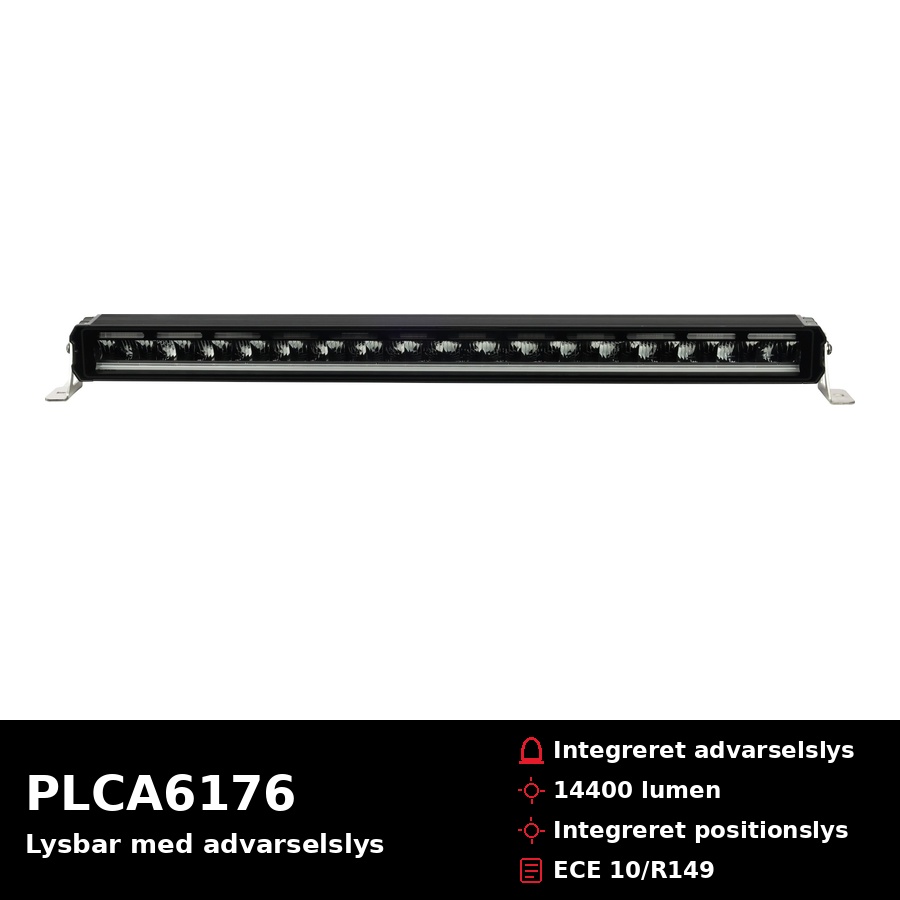 LED-lysbar 851mm med advarselslys – 14400 lumen